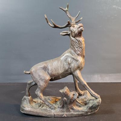LOT 201: Cast Metal Elk Figurine, Vintage Stone Axe, Stone Arrowheads, Dried Shelf Mushroom & More