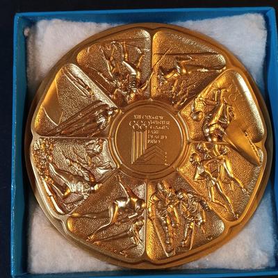 LOT 213: Set of (6) Bronze Medals- Alsace Medal, 1955 American Society of Engineers, 1980 Winter Olympics & More