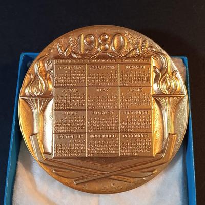 LOT 213: Set of (6) Bronze Medals- Alsace Medal, 1955 American Society of Engineers, 1980 Winter Olympics & More