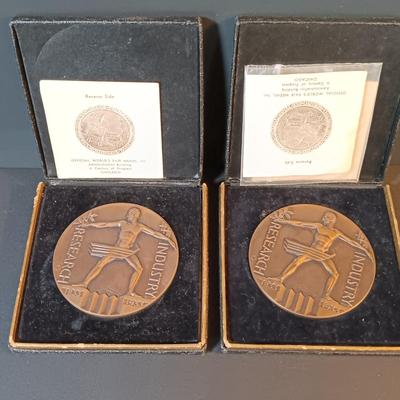 LOT 215: Set of (6) Bronze Medals- 1933 Chicago World's Fair, Jefferson Medical College & More