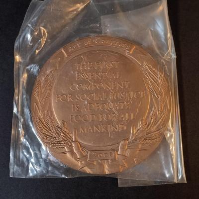 LOT 266: Set of (6) Bronze Medals- Tuskagee Airmen, Norman Borlaug, Kenneth Taylor & More