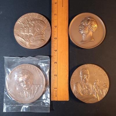 LOT 266: Set of (6) Bronze Medals- Tuskagee Airmen, Norman Borlaug, Kenneth Taylor & More