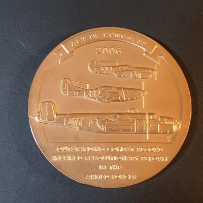 LOT 266: Set of (6) Bronze Medals- Tuskagee Airmen, Norman Borlaug, Kenneth Taylor & More