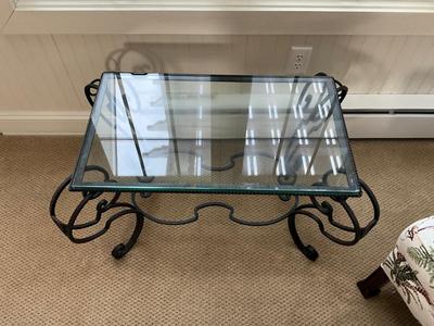 L618 Wrought Iron and Glass Top Table