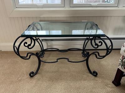 L618 Wrought Iron and Glass Top Table