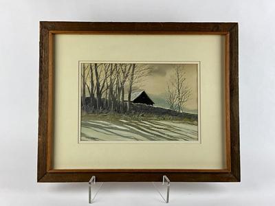 505 Original Watercolor Barn Scene by P.J. O’Callaghan