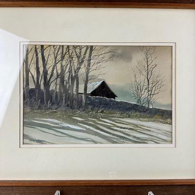 505 Original Watercolor Barn Scene by P.J. O’Callaghan