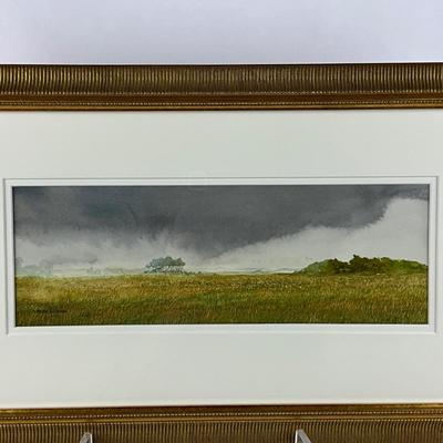 516 Original Watercolor "Dog Day Coming" By Peter Stephen Loonam (1933-2014)