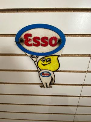 VINTAGE CAST IRON "ESSO" GUARANTEED OIL SIGN