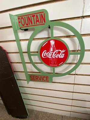 COCA-COLA SIGN WITH THERMOMETER AND DISPLAY SIGN