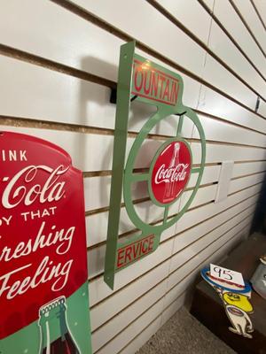 COCA-COLA SIGN WITH THERMOMETER AND DISPLAY SIGN