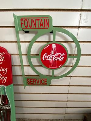 COCA-COLA SIGN WITH THERMOMETER AND DISPLAY SIGN
