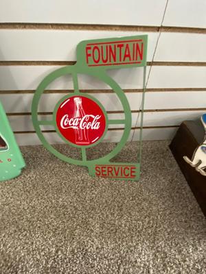 COCA-COLA SIGN WITH THERMOMETER AND DISPLAY SIGN