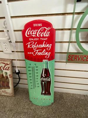 COCA-COLA SIGN WITH THERMOMETER AND DISPLAY SIGN