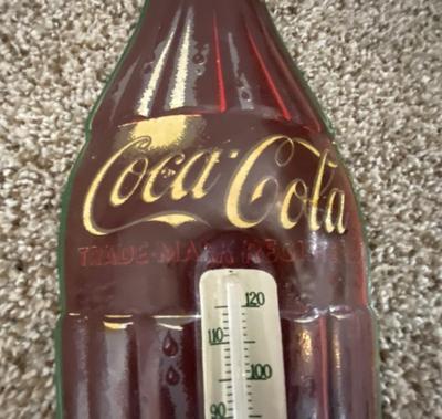 ORIGINAL COCA-COLA THERMOMETER AND TIN ADVERTISING SIGN