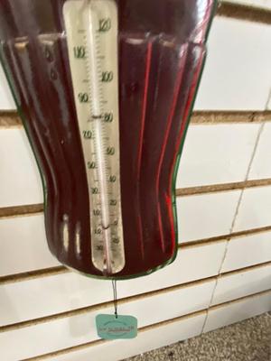 ORIGINAL COCA-COLA THERMOMETER AND TIN ADVERTISING SIGN