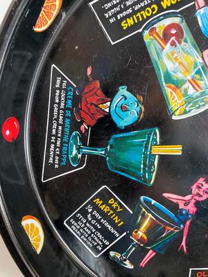 RETRO SERVING TRAY WITH CLASSIC DRINKS AND ROUTE 66 SIGNS