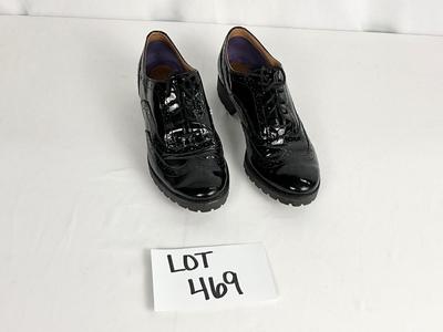Lot A 469 Sperry Top-Sider Black Patent Leather Wingtip Oxford Shoes (Like new, size 8)
