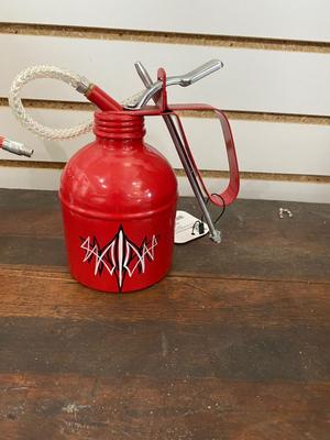 RETRO PINSTRIPED OIL CAN BY LOCAL ARTIST “IZZY” & SINCLAIR OIL CAN