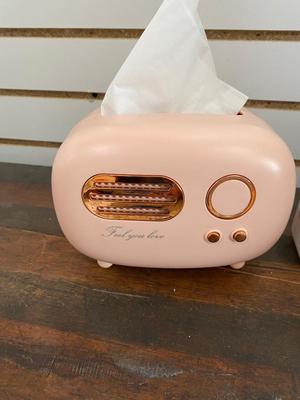 RETRO RADIO TISSUE HOLDER AND MINI BLUETOOTH RADIO MP3 PLAYER