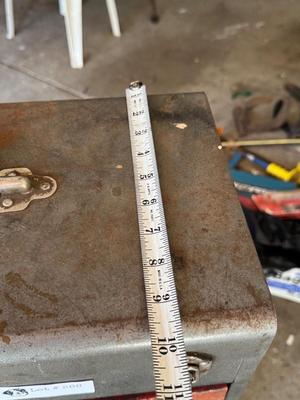 Vintage Rolling Toolbox - shown items in toolbox included