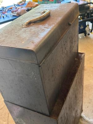 Vintage Rolling Toolbox - shown items in toolbox included