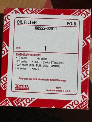 Toyota Genuine Parts Oile Filter (24) FO-8 - See pics