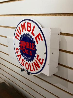 SIDE MOUNTING HEAVY HUMBLE OILS GASOLINE REPLICA SIGN