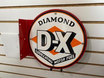 D-X DIAMOND LUBRICATING MOTOR FUEL SIDE MOUNTING SIGN