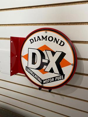D-X DIAMOND LUBRICATING MOTOR FUEL SIDE MOUNTING SIGN
