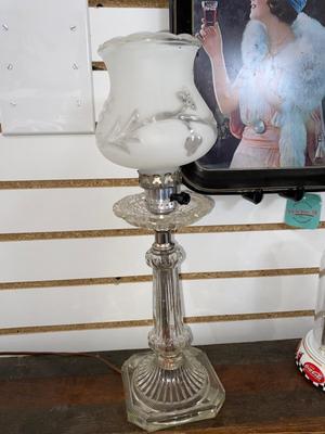 VINTAGE COCA-COLA TRAY & ANNIVERSARY CLOCK PLUS A GLASS LAMP