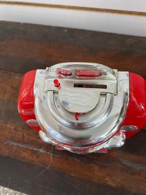 ENESCO 1996 DIECAST COCA-COLA JUKEBOX MUSICAL BANK & BRAND NEW COCA-COLA ANNIVERSARY CLOCK