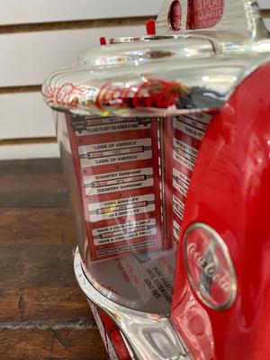 ENESCO 1996 DIECAST COCA-COLA JUKEBOX MUSICAL BANK & BRAND NEW COCA-COLA ANNIVERSARY CLOCK