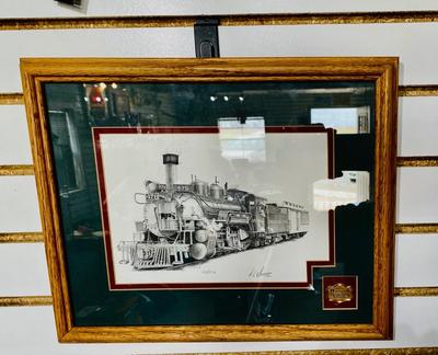 SIGNED AND NUMBERED DURANGO SILVERTON NARROW GUAGE RAILROAD DRAWING