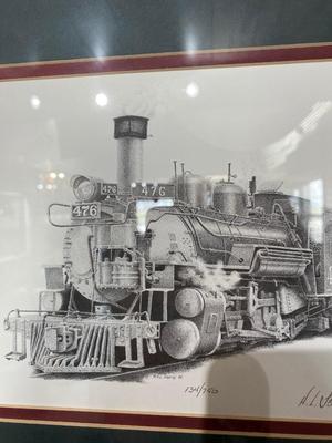 SIGNED AND NUMBERED DURANGO SILVERTON NARROW GUAGE RAILROAD DRAWING