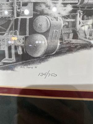 SIGNED AND NUMBERED DURANGO SILVERTON NARROW GUAGE RAILROAD DRAWING
