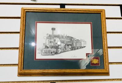 SIGNED AND NUMBERED DURANGO SILVERTON NARROW GUAGE RAILROAD DRAWING