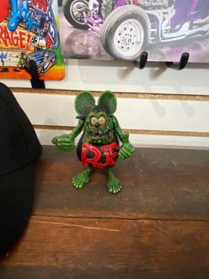 8x12 RAT FINK SIGNS, BALL CAP, AND ACTION FIGURE