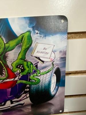 8x12 RAT FINK SIGNS, BALL CAP, AND ACTION FIGURE