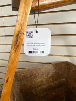 ANTIQUE WOODEN RICE/HARVEST BUCKET