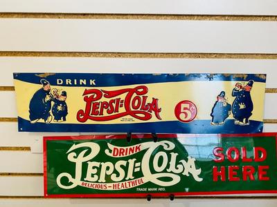 PEPSI-COLA ADVERTISING TIN SIGNS