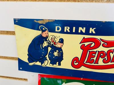 PEPSI-COLA ADVERTISING TIN SIGNS