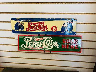PEPSI-COLA ADVERTISING TIN SIGNS