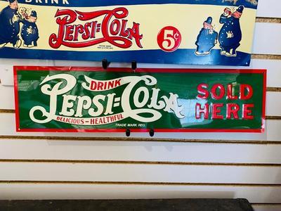 PEPSI-COLA ADVERTISING TIN SIGNS
