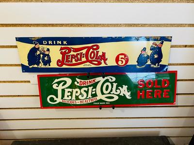 PEPSI-COLA ADVERTISING TIN SIGNS
