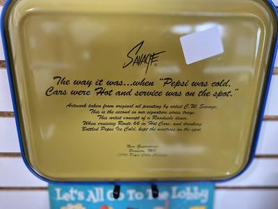 PEPSI-COLA COLLECTABLE TIN TRAY AND RETRO DRIVE IN MOVIE SIGN