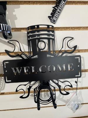SOME “BAD ASS” WALL DECOR, ACTUAL RECORD ALBUM CLOCK AND A PISTON MASCOT