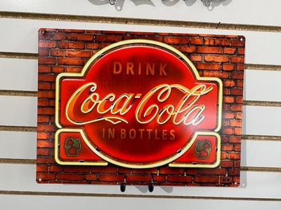 CHROME COCA-COLA AND TIN SIGNS