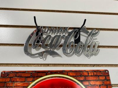 CHROME COCA-COLA AND TIN SIGNS
