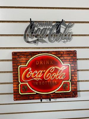 CHROME COCA-COLA AND TIN SIGNS